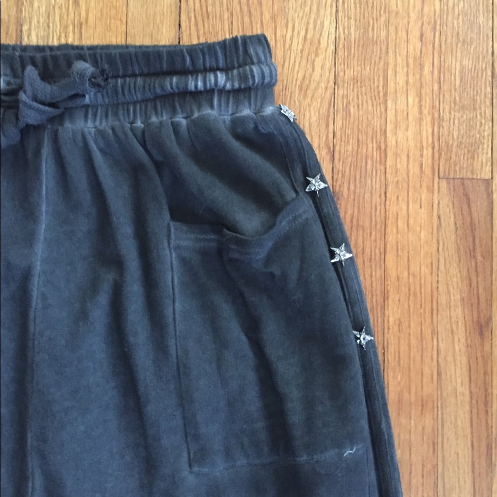Pol M Pants Cotton Fleece Harem Grey Elastic Waist - Picture 6 of 8